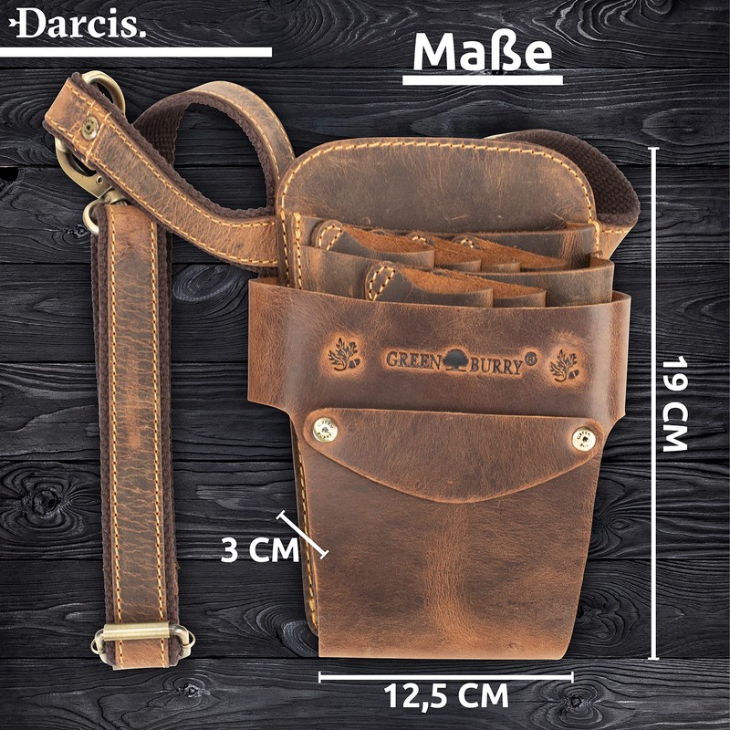 Darcis Hairdressing Bag Brown Extra Large Real Cowhide Leather Individually