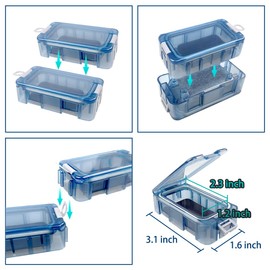 Tackle Box, Waterproof Portable Tackle Box Organizer With Storing Tackle Set Plastic Storage - Mini Utility Lures Fishing Box, Small Organizer Box Containers For Trout (Blue 4 PCS)