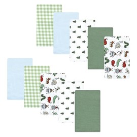 Luvable Friends Hudson Baby Flannel Burp Cloths 10pk, Garden Bugs