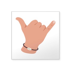 CafePress Surfer Hand Sign Sticker Square Bumper Sticker Car Decal