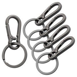 Coufce 5 Pack Black Mini Carabiner Clip Quick Release Keychain Clip for Dog Leashes, Key Rings, and Flagpole Rope