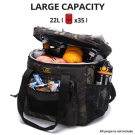Lunch Box for Men, Tactical Lunch Bag MOLLE Webbing Leakproof Insulated Large Lunch Cooler Women Adult Meal with Adjustable Shoulder Strap Durable Lunch Pail (Camo-Black)