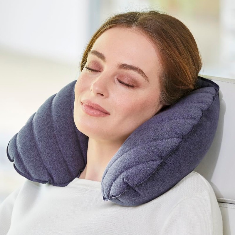 Go Travel Fusion Luxury Inflatable Travel Pillow with Carry Pouch