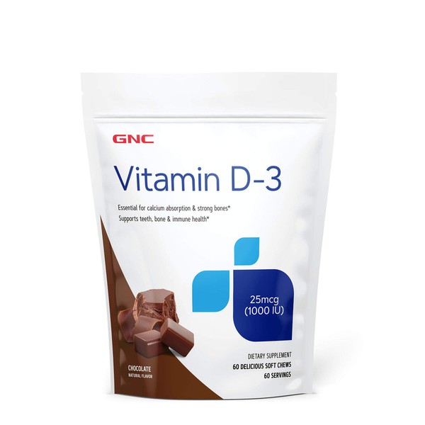 GNC Vitamin D-3 Soft Chews 1000IU - Chocolate