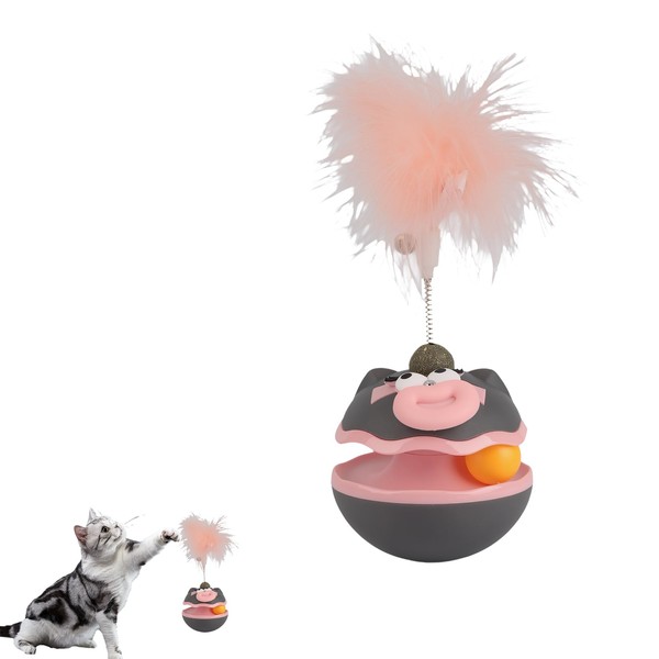 EliphonTowne Interactive Kitten Toys - Feather Tumbler Cat Toy, Cat