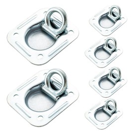 WellMade 4-7/16" Recessed D Ring Tie Down Anchors for Trailers, Trucks, Pickup, Heavy Duty Trailer Accessory, 1666 lb. Weight Capacity (6 Pack,Screws Not Included)