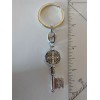 Catholic St Benedict Medal Keychain Silver Tone Key Chain
