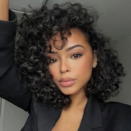 GoGo Curl Crochet Hair 8 Packs Water Wave Crochet Hair 6 Inch Curly Crochet Hair for Women Short Beach Curl Crochet Hair Synthetic Deep Twist Crochet Hair Extensions(1B#)