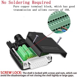 PENGLIN DB26 Solderless Serial Adapter, RS232 D-SUB 26-Pin Female Adapter, 26 Pins Female Connector with Housing Accessories