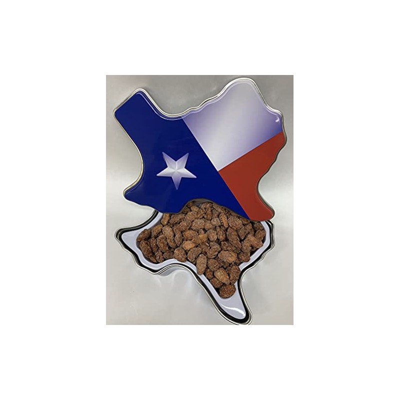 Cinnamon Roasted Almonds in a Texas Shaped Gift Tin