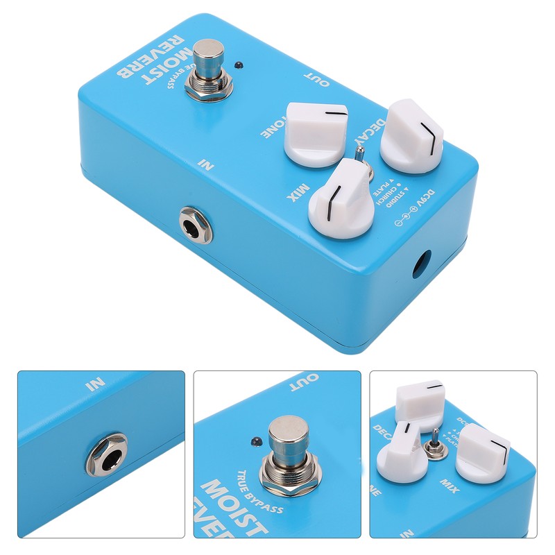 Electric Guitar Effect Pedal Moist Reverb 3 Modes Adjustable Single