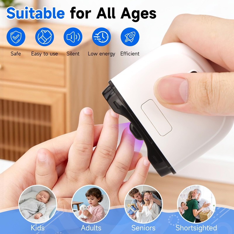 3-in-1 Electric Nail Clippers, Multi-Functional Nail Clipper with Led Light