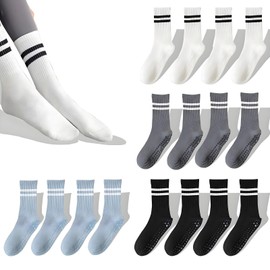 CHENGBAO 8 Pares Amortiguación Y Antideslizante Calcetines Mujer，Pilates Socks，Transpirable Calcetas Deportivas，Calcetines