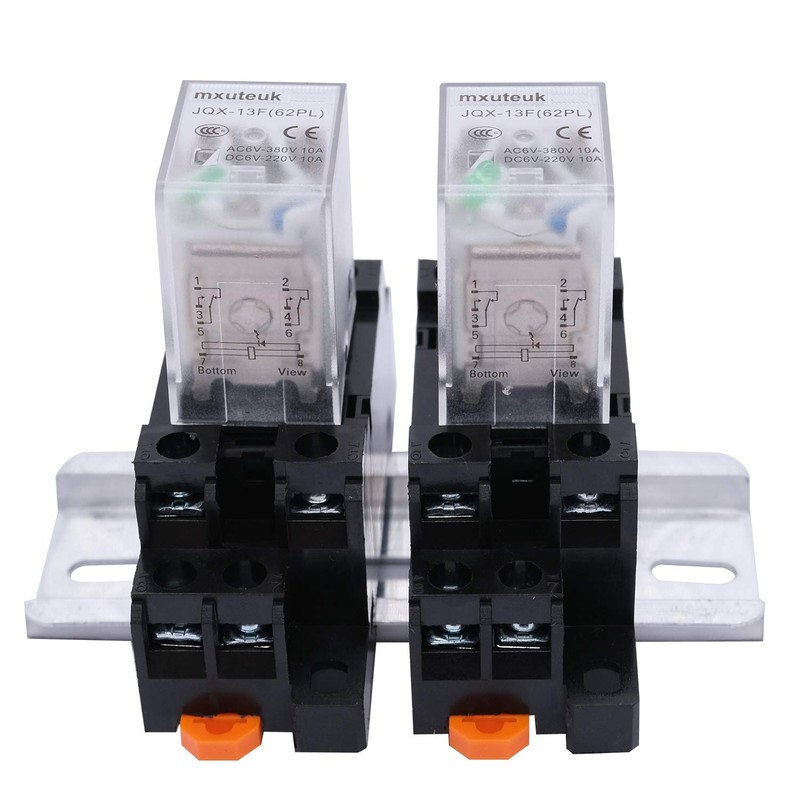 mxuteuk 2pcs JQX-13FL DC 12V Coil 8 Pin 10A DPDT