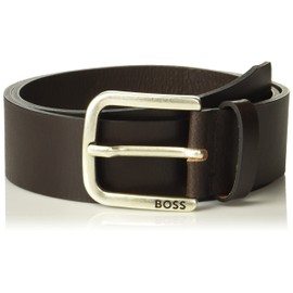 BOSS Smooth Leather Belt with Antique Engraved Buckle