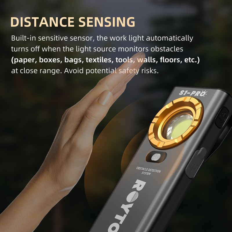 ROYTOA Pocket Flashlight Rechargeable Work Light EDC Slim Flat Flashlight