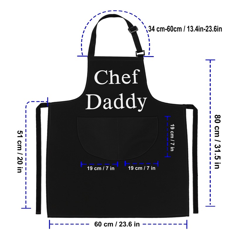 LINEN CLOSET® Chef Daddy Apron for Men Funny Aprons Professional
