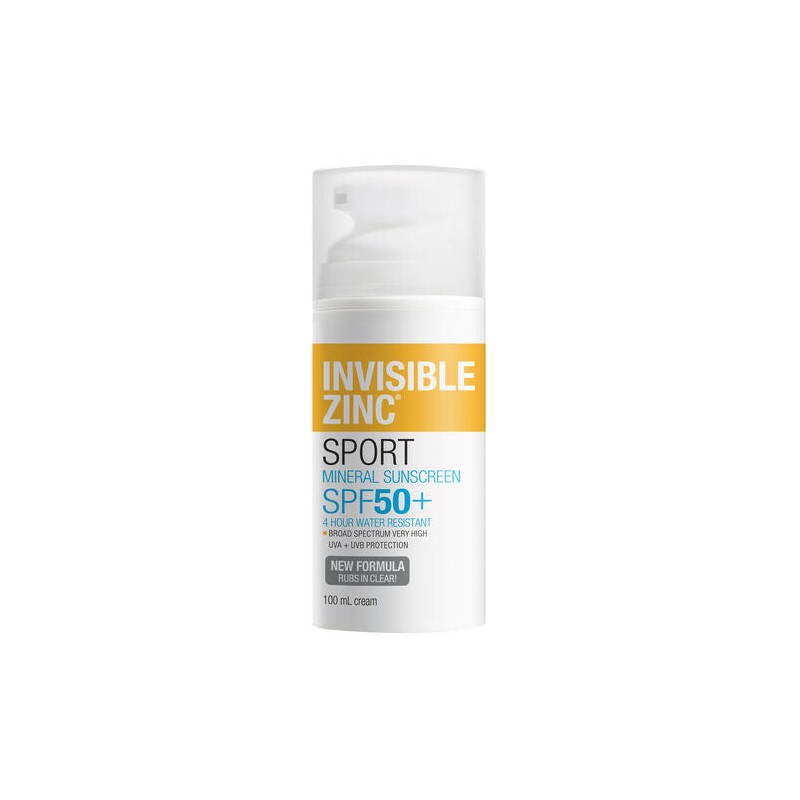 Invisible Zinc Sport Mineral Sunscreen SPF 50+ Cream 100mL