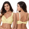 Curve Muse Plus Size Unlined Minimiser Wireless Bra with Embroidery