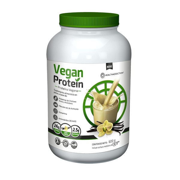 HEALTHADDICTION - Protena Vegana con Sabor a Vainilla, Frmula Potenciada