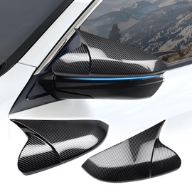 Side Rear View Mirror Cover Exterior Accessories Rearview Wing Mirror Caps Cover Ox Horn Compatible with Honda 10th Gen Civic 2016 2017 2018 2019 2020 2021 Carbon Fiber