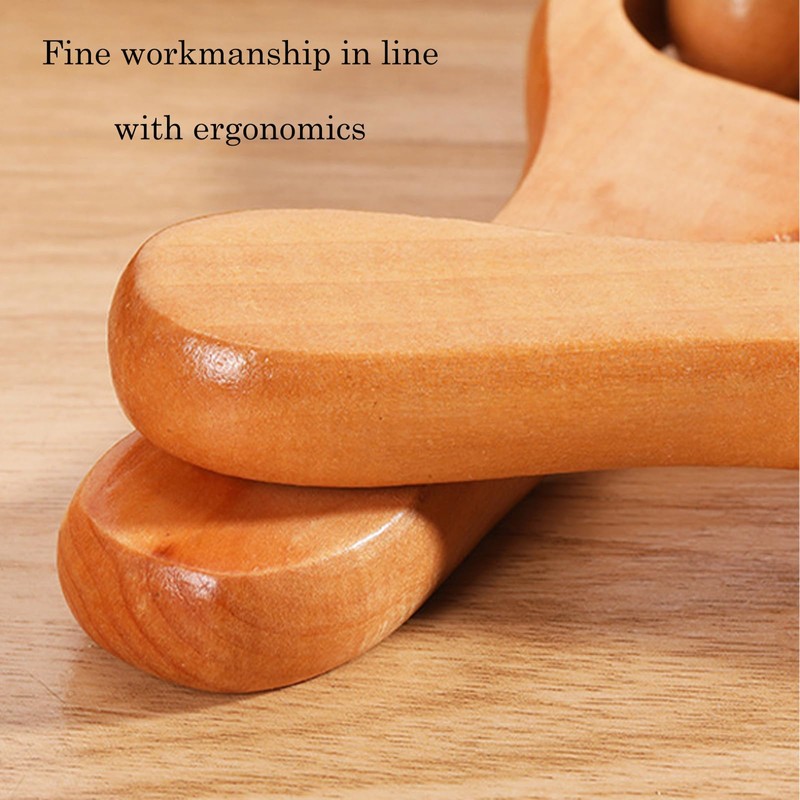 2 Pcs Wooden Massage Roller, Back Massage Roller, 5.91x3.15 Inch