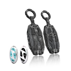 WiCuaSix Heavy Key Fob Cover for Hyundai, Key Fob Case Protector Accessories Fits for Hyundai Sonata Santa Fe Tucson KONA Grandeur Ioniq 6 (7 Buttton-Black)