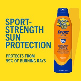 Banana Boat Sport Ultra SPF 100 Sunscreen Spray, 6oz, Sport Sunscreen Spray SPF 100, Banana Boat Sunscreen SPF 100 Spray, High SPF Sunscreen, Water Resistant Sunscreen, 6oz