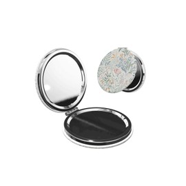 KWSAAHU Double-Sided Pocket Compact Mini Makeup Mirrors 1x, 2X Magnifying Mirror Portable Foldable Round Small Purse Mirror Suitable Daily Travel Party for Woman Man - Beautiful Flowers