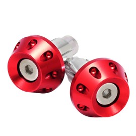 nakira nkr1154 Motorcycle Grip Bar End Aluminum 0.9 inch (22.2 mm) for Handles, Live Dio, Remote Control Jog Today, Compatible with Aluminum Handle (Red)
