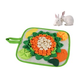 LuckyOpt Rabbit Food Mat, Non-Slip Rabbit Snuffle Mat with Hanging Rope, Colourful Bunny Snuffle Pad for Chinchillas, Puppies, Guinea Pigs, Cuddly Training (Multicoloured, M)