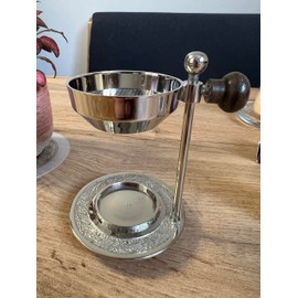 Bitto Weihrauchbrenner Oman silbern Messing vernickelt verstellbar, H 10 cm, Ø des Siebes: 5,5 cm