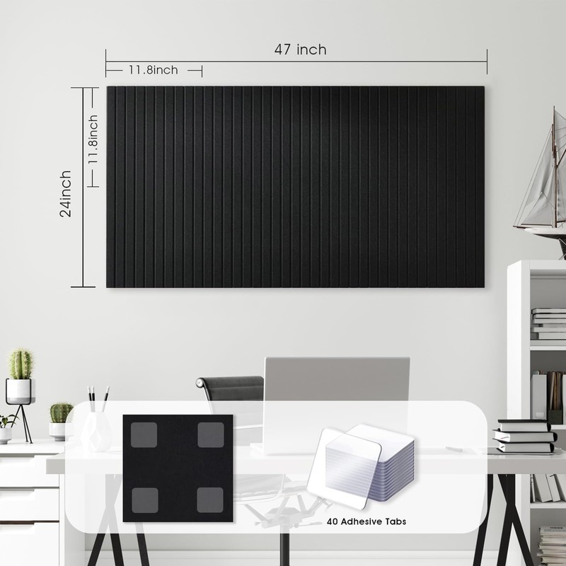 Large Cork Board for Office, 8 Pack Felt Wall Tiles