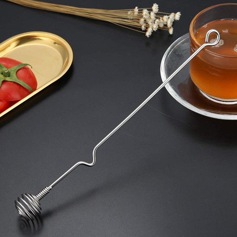 Lurrose Set of 3 Stainless Steel Long Handle Honey Stirrer