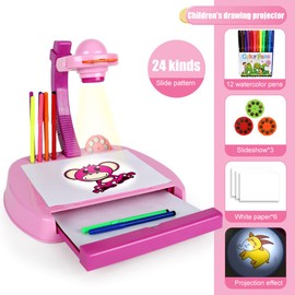 Uposao Drawing Projector for Children, Drawing Tables Luminous Drawing Projector Desk Child Drawing Toy Learn to Read and Write Painting Toy Deducation Craft Gift