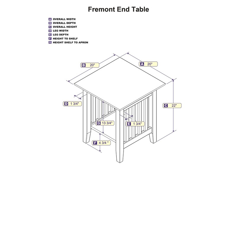 AFI, Mission End Table, Walnut