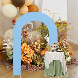 HAINARverS 7.2FT Wedding Arch Cover Spandex Fitted Stretchy Arch Stand Covers,U-Shaped 2-Sided Chiara Backdrop Cover for Party Birthday Ceremony Baby Shower Banquet Arch Decoration(Dusty Blue)