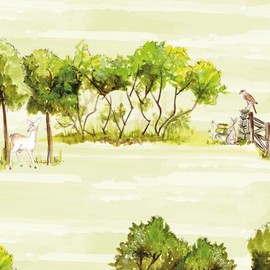 A Country Walk by Debbie Shore Organic Cotton Prints Fabric by 1 Metre Pre Cut 44'' Wide 100% Cotton Craft Fabric Material for Quilting, Dressmaking (Rambling, 1 Metre)