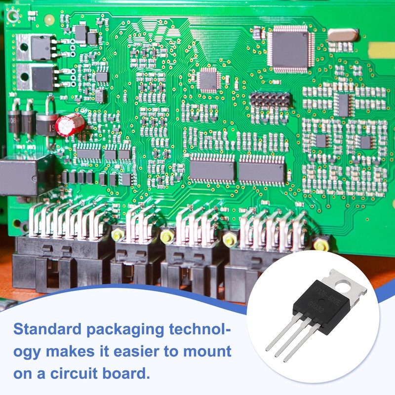 sourcing map 5 Pcs Bidirectional Thyristor BT136-600E TO-220 600V 4A