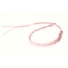 benerini Real Leather Plaited Wristband Bracelet - Light Pink