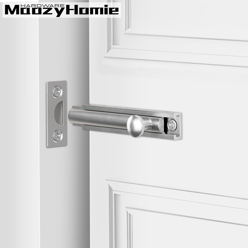 MaozyHomie 4 Inch Solid Brass Surface Bolt, Heavy Duty Concealed