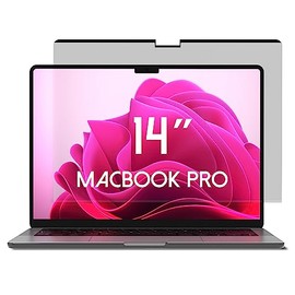 ANBAC Laptop Magnetic Privacy Screen Protector for 14 inch MacBook Pro (2023, M3 Pro, M3 Max, M2 Pro, M2 Max / 2021, M1) - Blue Light Blocking Screen Shield, Anti-Smudge Computer Security Screen Filter
