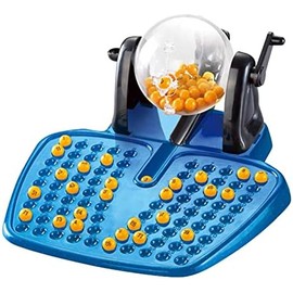 Bingo Lujo Grupo Gran  Juego de Bingo con 90 fichas, 38 Cartas, Jaula Rodillos, Tablero Maestro, 90 Bolas Colores, Diversión para Niños y Adultos