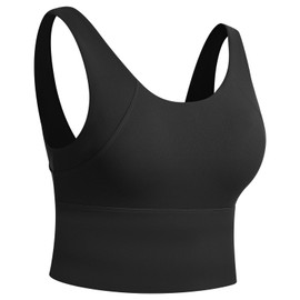 OMEWEE Women's Sports Bra,high Waist Yoga Bras for Women,V-Back Sports Bra with Padding,Suitable high Intensity Sports Bra Black M