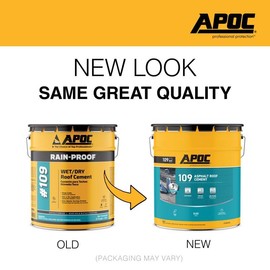APOC 109 Rain-Proof Wet & Dry Roof Cement, 5 Gallons, Patch Splits, Cracks & Seams in Roofs, Chimneys, Vent Pipes, Gravel Guards, Downspouts & More