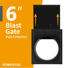 POWERTEC 70279-P2 6-Inch Blast Gate for Dust Collector, Dust Collection Fittings, 2 PK