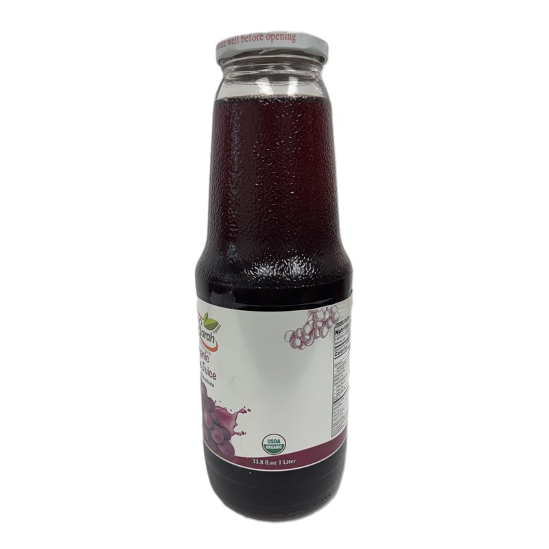 Anna and Sarah 33.8 Oz Organic Grape Juice - Glass
