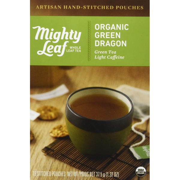 Mighty Leaf Tea Organic Green Dragon Hand-Stitched Tea Bags, 15 ct