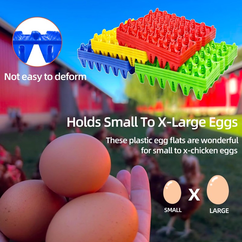 Aqwxc 8-Pack Plastic Egg Tray Egg Crate, 30-Egg Flats for