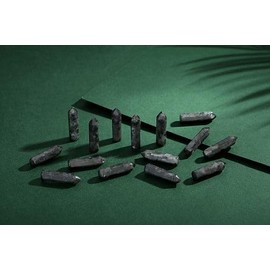 YATOJUZI 20PCS Black Labradorite Natural Healing Crystals Stones Sets Polished Tumbled Pocket Gemstones Bulk Wholesale Hexagonal Points Reiki Energy Balancing Chakra Meditation Therapy Desk Decor Gift